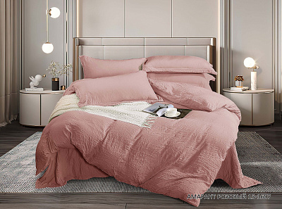 Постельное белье Амарант розовый/жатка